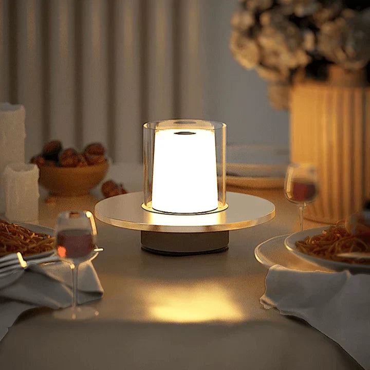 Candilume LED Tischleuchte Induktiv | Modernes Kerzendesign | Ø16×11 cm | ABS, PMMA & Stahl