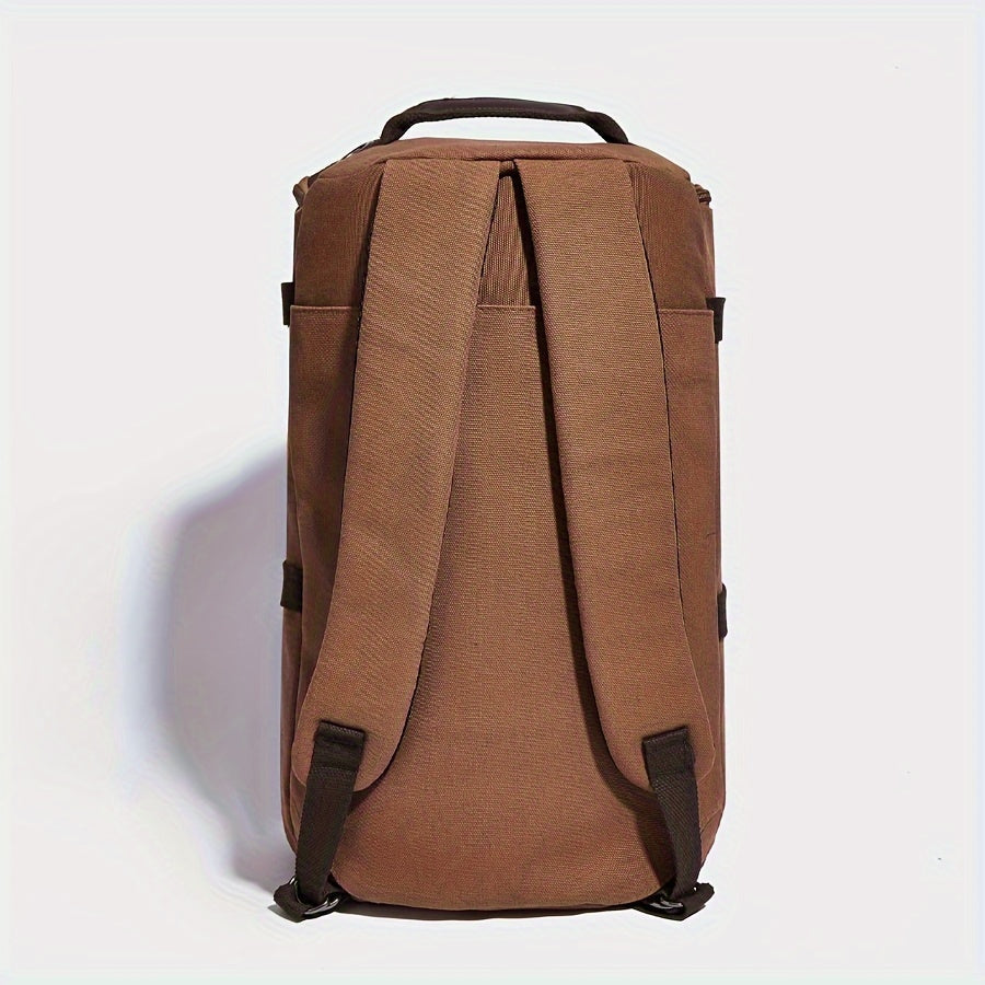 Trekavor Herrenrucksack Canvas | Mit Lederdetails | Viel Stauraum & Reißverschlussfächer | Verstellbare Schulterriemen