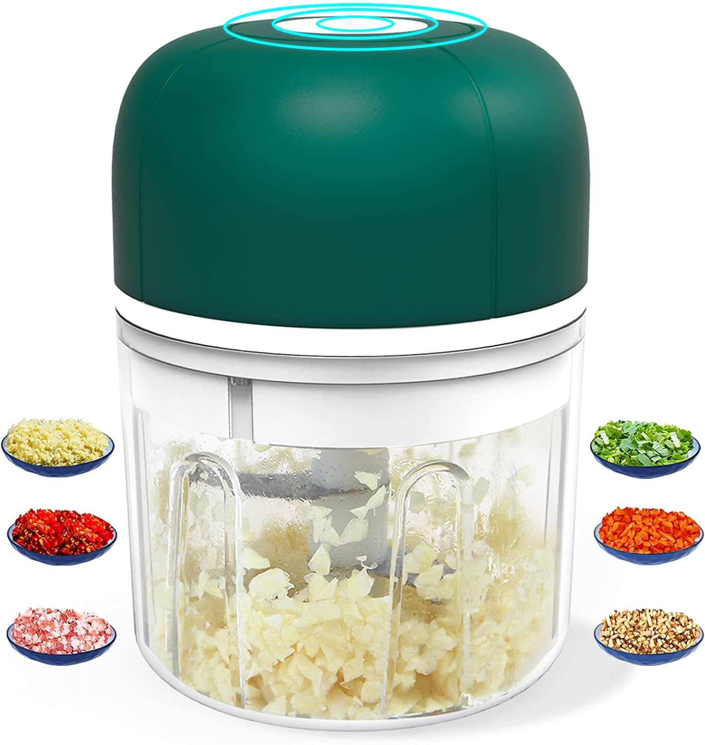 Küchenkrone Elektrischer Knoblauch-Zerkleinerer | Kompakt & Wiederaufladbar | BPA-frei & Edelstahl | 250 ml