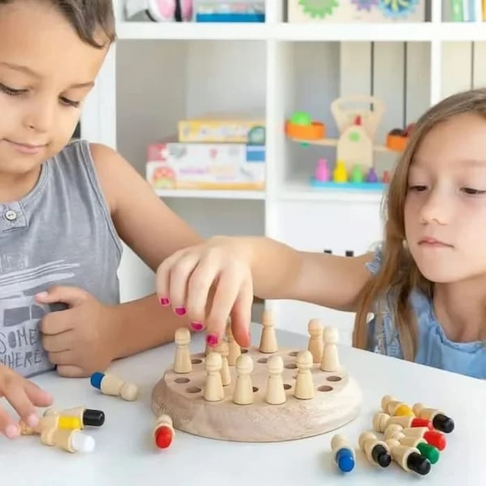 BrainMatch - Holz-Memory-Match-Stick-Schach