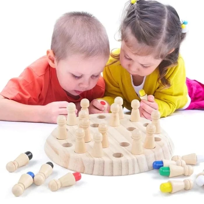 BrainMatch - Holz-Memory-Match-Stick-Schach