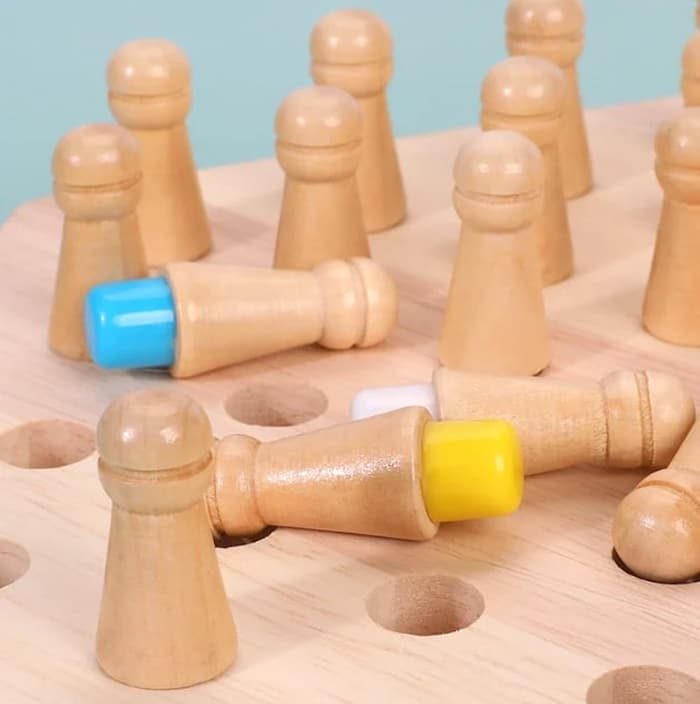 BrainMatch - Holz-Memory-Match-Stick-Schach