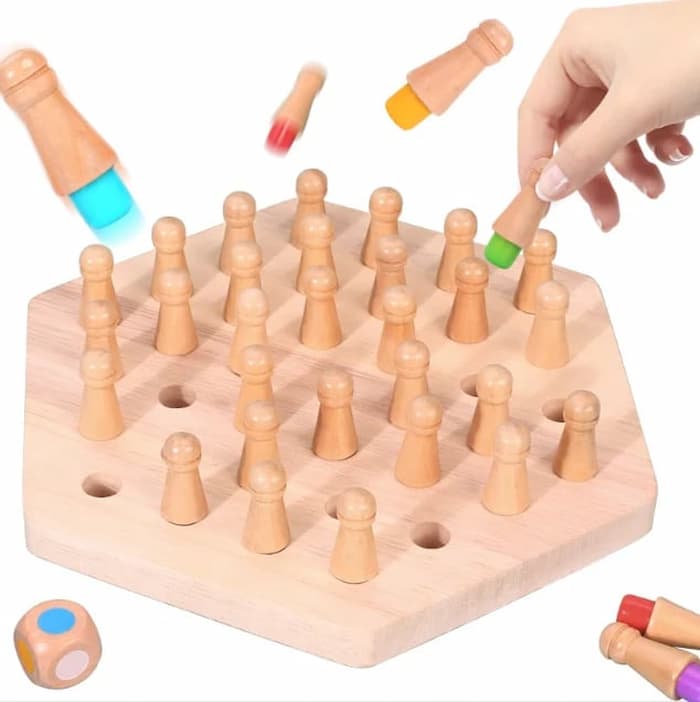 BrainMatch - Holz-Memory-Match-Stick-Schach