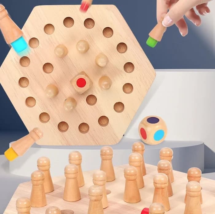 BrainMatch - Holz-Memory-Match-Stick-Schach