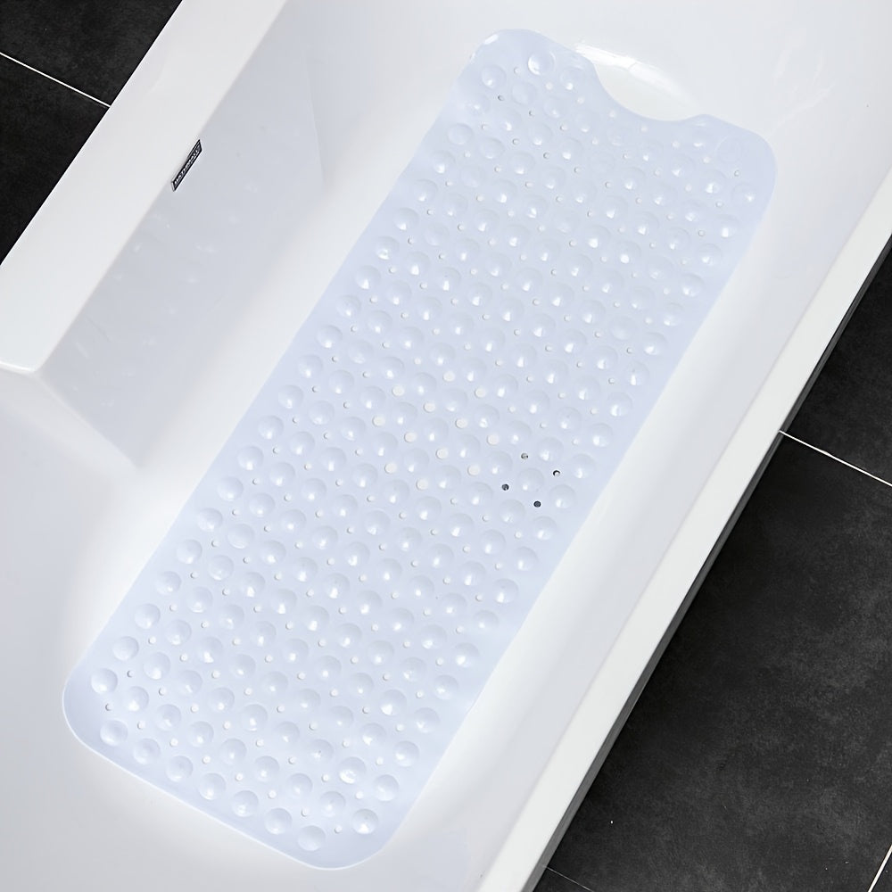 Antirutsch-Badewannenmatte SAFELIA | Extra Lang (101×40 cm) | Mit Saugnäpfen & Abflusslöchern | PVC