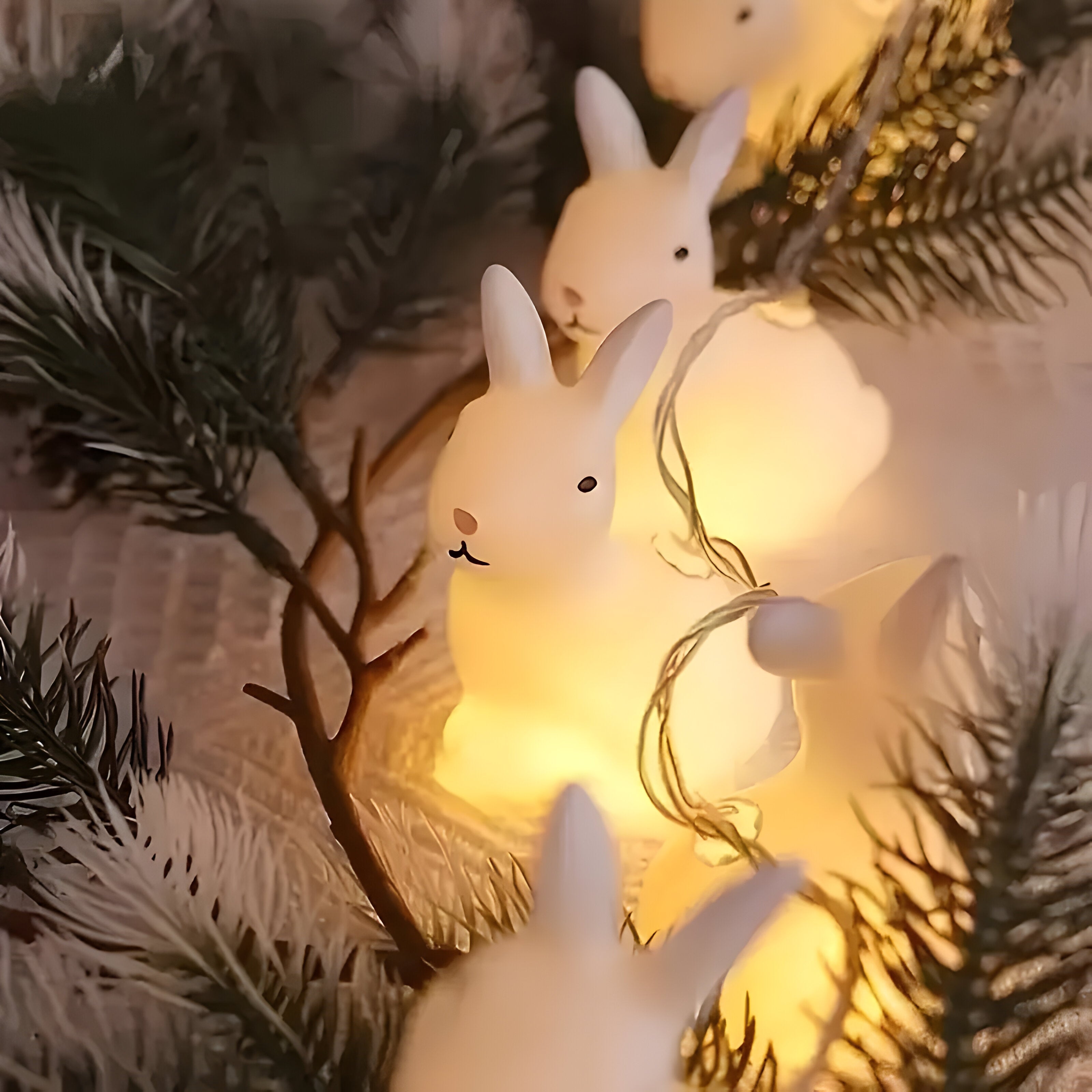 Nostalune LED Hasen-Lichterkette | Vintage Stil | Batteriebetrieben & Kinderfreundlich | Weiß