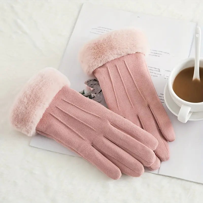 PlushPalm - Samthandschuhe mit Verdickung