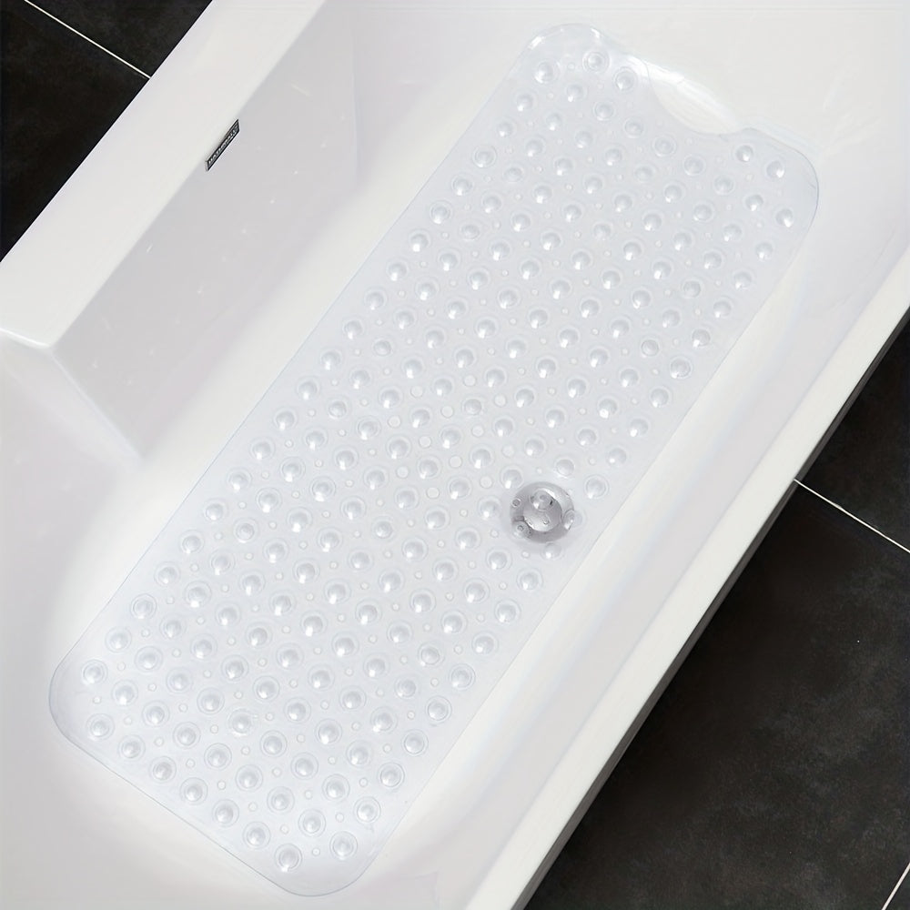 Antirutsch-Badewannenmatte SAFELIA | Extra Lang (101×40 cm) | Mit Saugnäpfen & Abflusslöchern | PVC