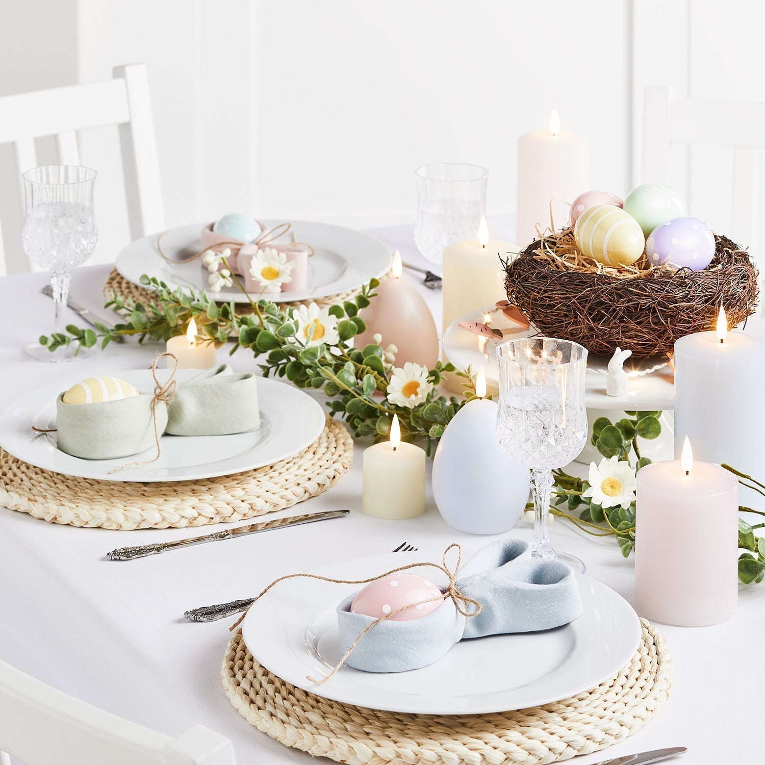 PastelGlow LED-Kerzen TruGlow | 3er-Set | Echtwachs | Pastellfarben & realistische Flamme