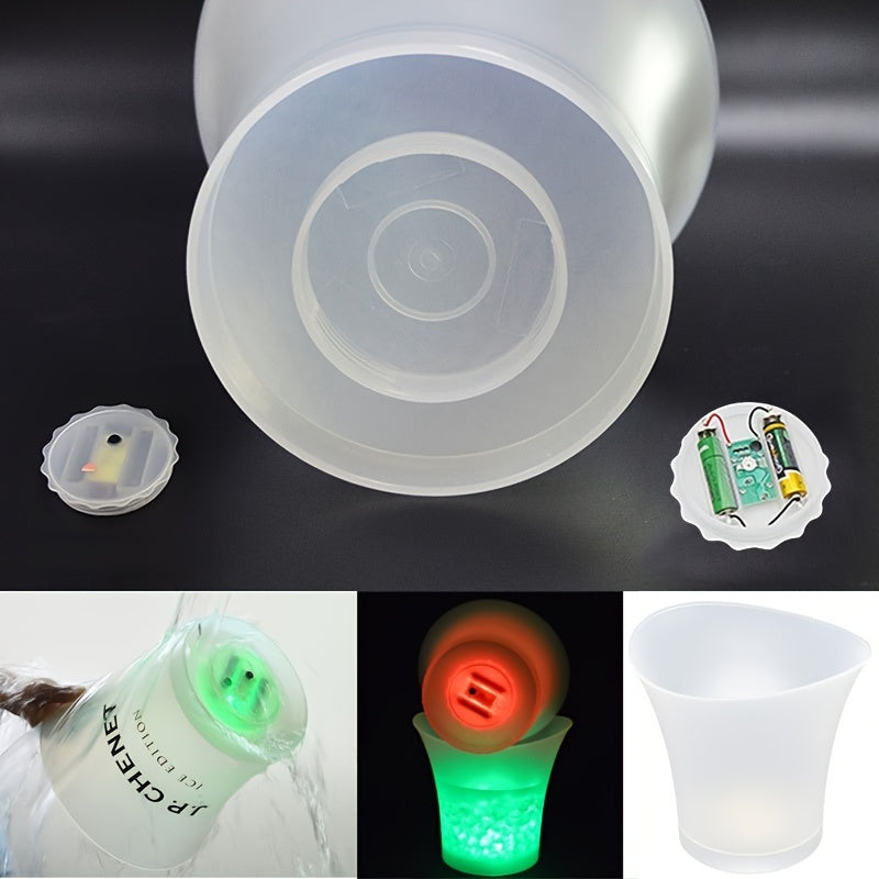 LumiChill LED Sektkühler | 5L Eiseimer | Batteriebetrieben | Party & Event Deko