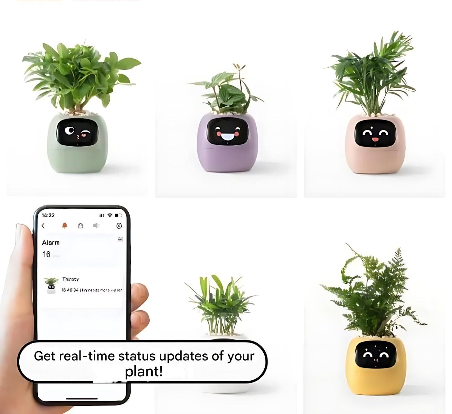 PflanzenFreund SmartPot | Intelligenter Blumentopf mit automatischer Bewässerung | App-Steuerung & Emoji-Feedback