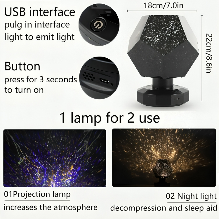 LumiGalaxy - Sternenhimmel-Galaxie-Projektor