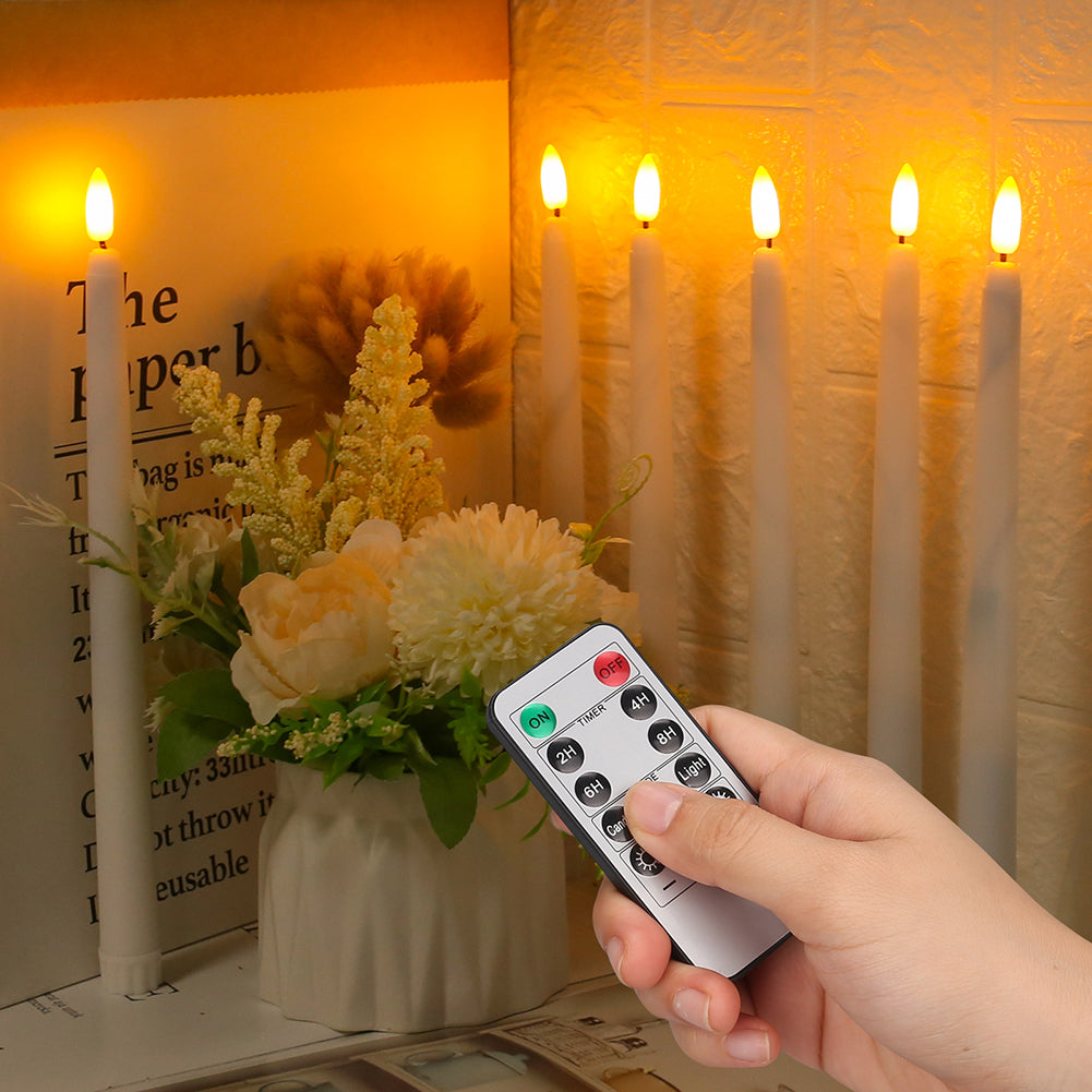LED Stabkerzen GlowLume | Flammenlos & Sicher | Mit Fernbedienung & Timer | 27,5×2 cm | Warmweiß