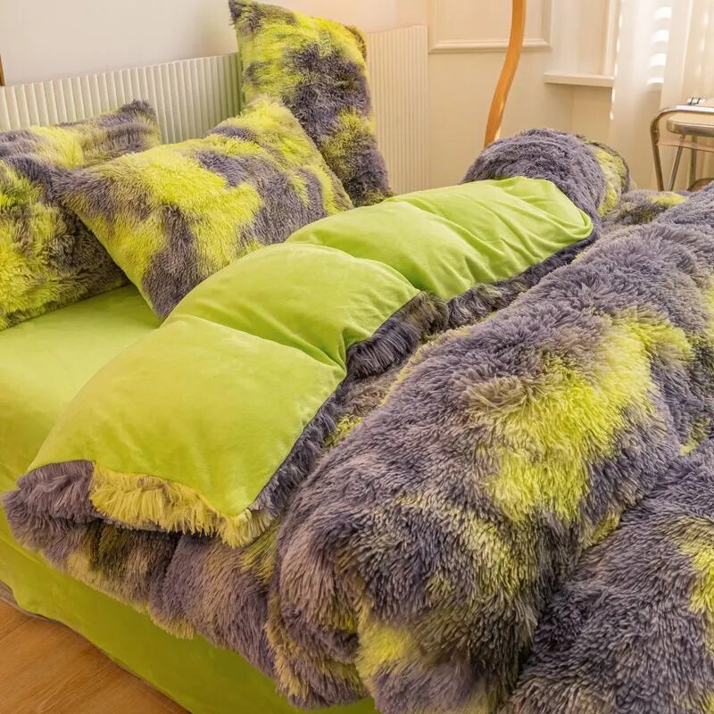 FluffLuxe - Plüsch Zottelige Bettbezug Set