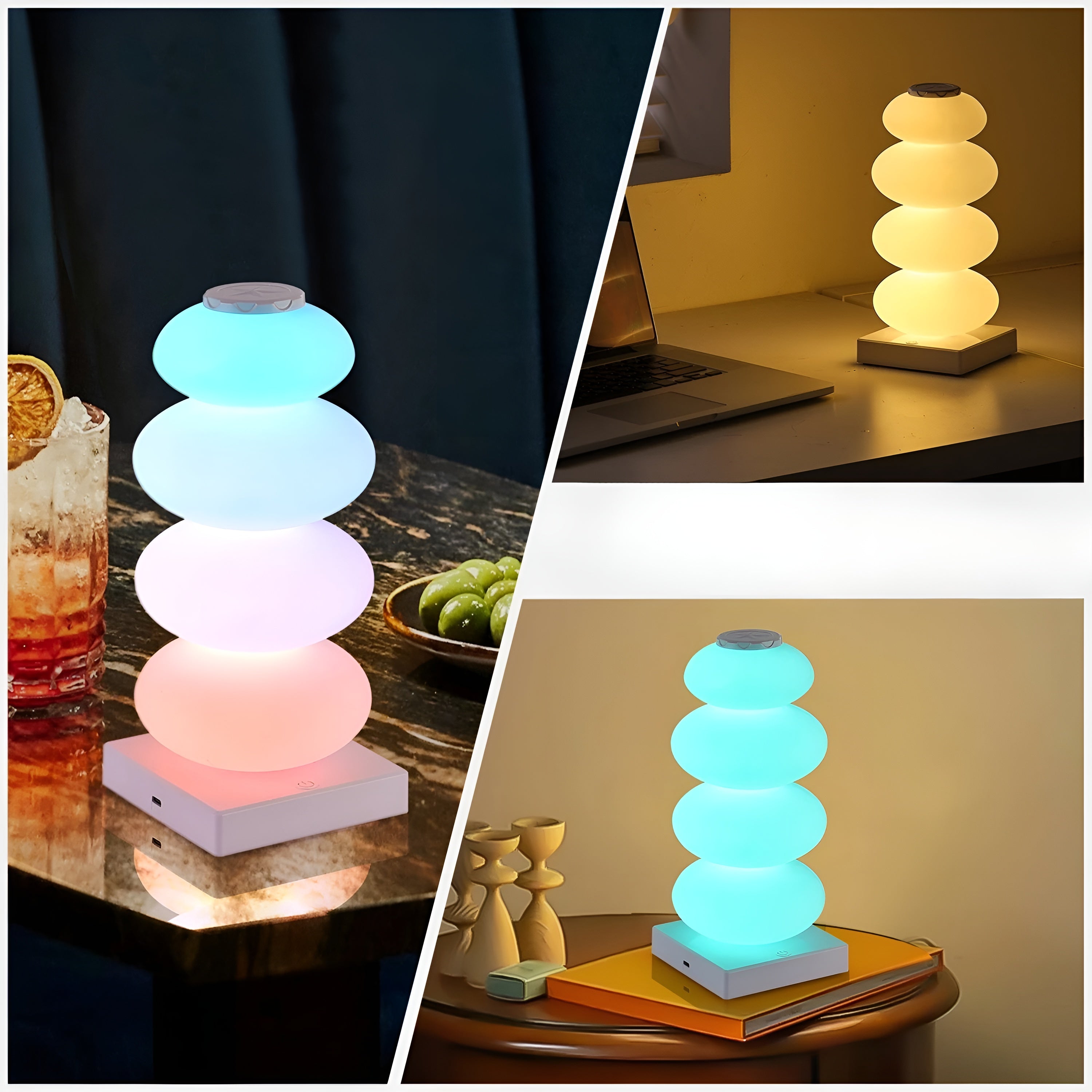 RGB Nachttischlampe | 16 Farben & Touch-Steuerung | Mit Fernbedienung | Tragbar & Wiederaufladbar