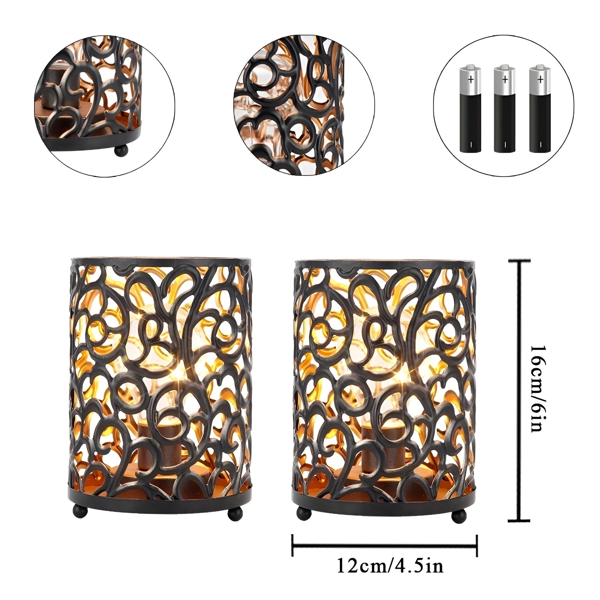Nuitara Kabellose LED-Tischlampe | Dimmbar & Timer-Funktion | Modernes Design | Schwarz | Metall