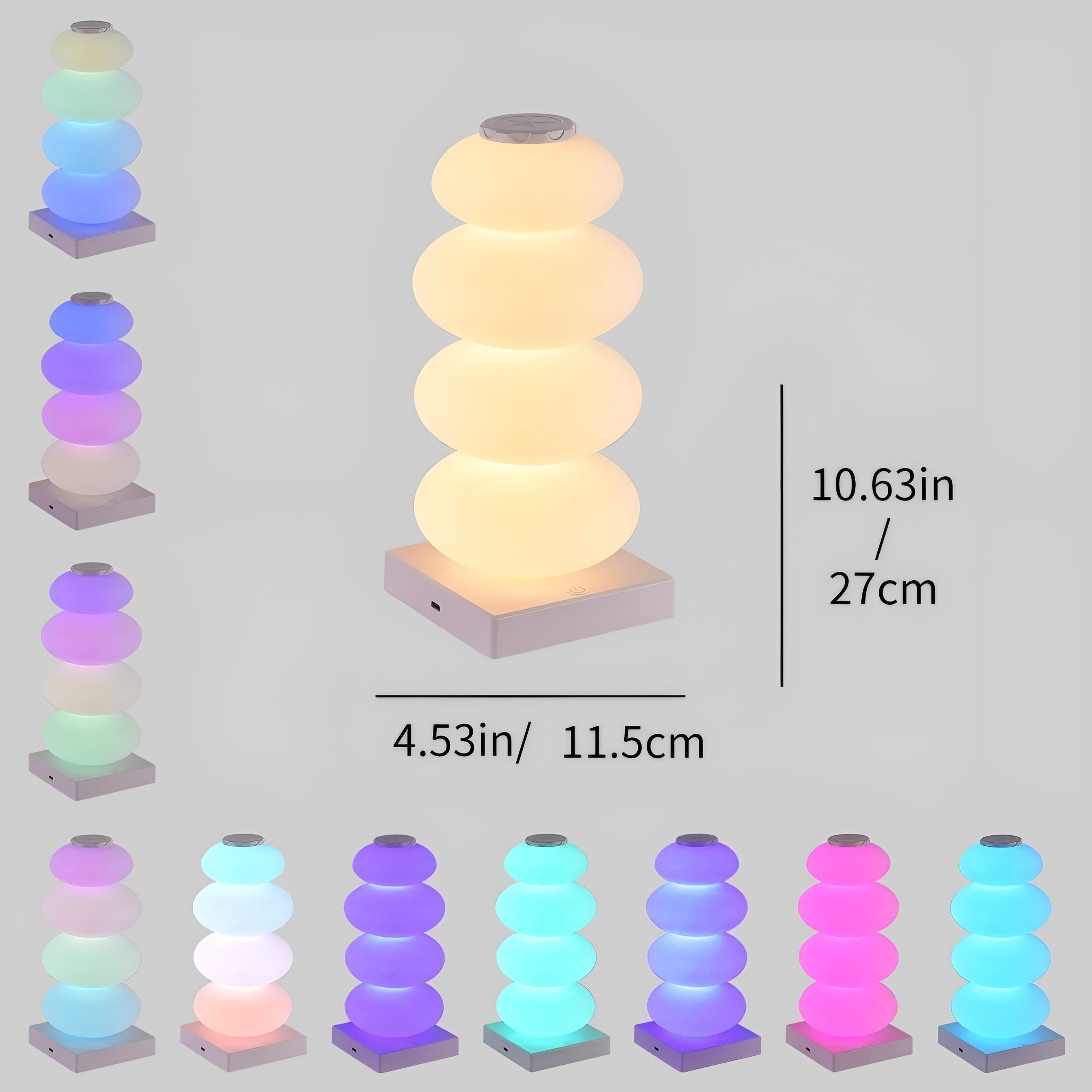 RGB Nachttischlampe | 16 Farben & Touch-Steuerung | Mit Fernbedienung | Tragbar & Wiederaufladbar