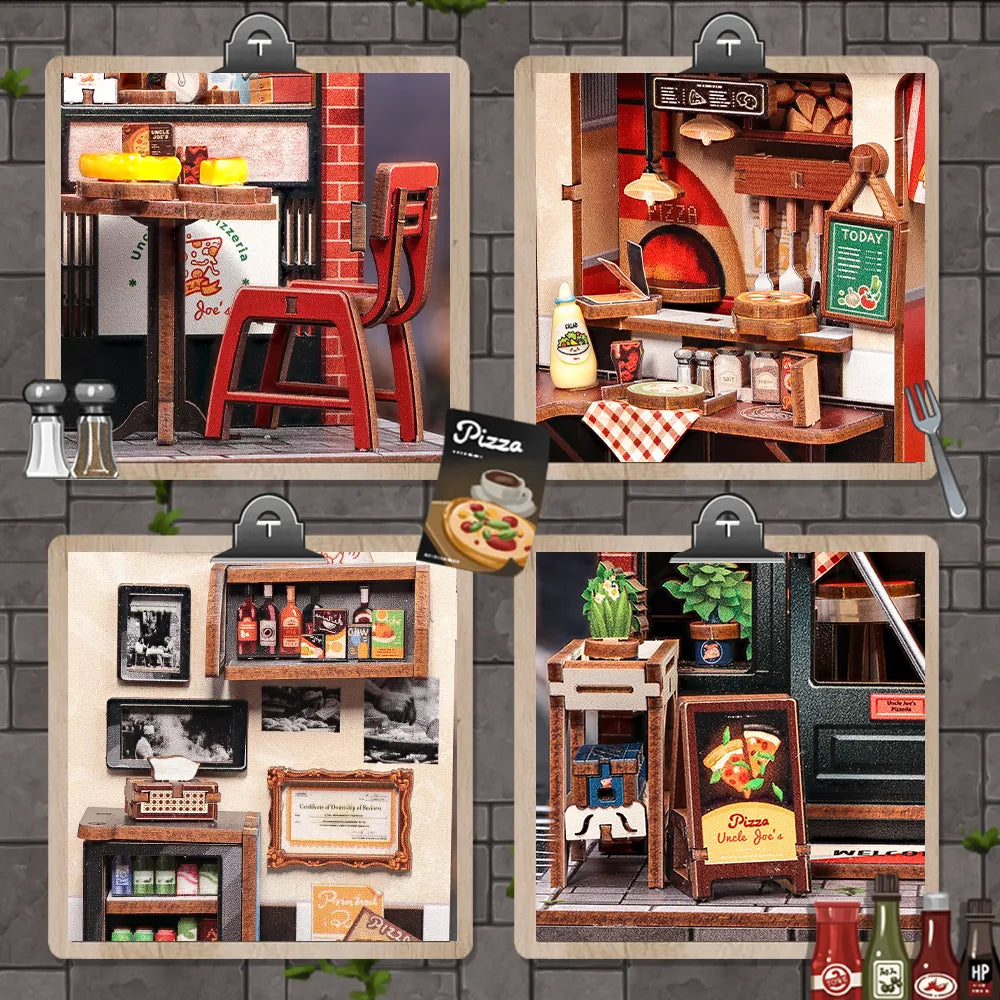 Miniatur Haus Bausatz - Uncle Joe's Pizzeria