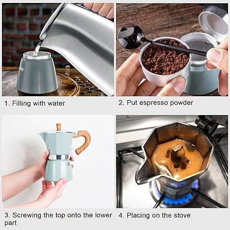 Caffesso Perkomio Espressokocher | Klassischer Percolator | Für Zuhause & Unterwegs | 150 ml / 300 ml