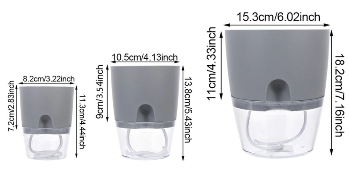 Floriva Selbstbewässernder Blumentopf | Bis zu 20 Tage ohne Gießen | Modernes Design mit Wasserreservoir | 3 Größen