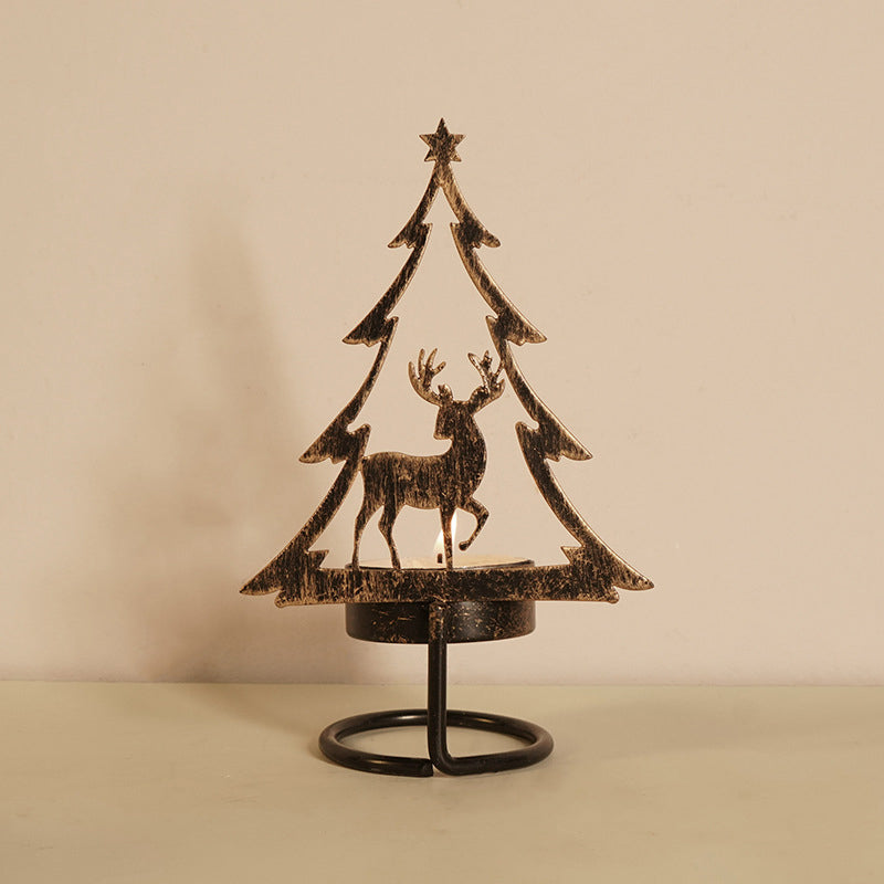 1+1 GRATIS | FestiveFlames - Kerzenhalter aus Eisen in Form eines Weihnachtsbaums